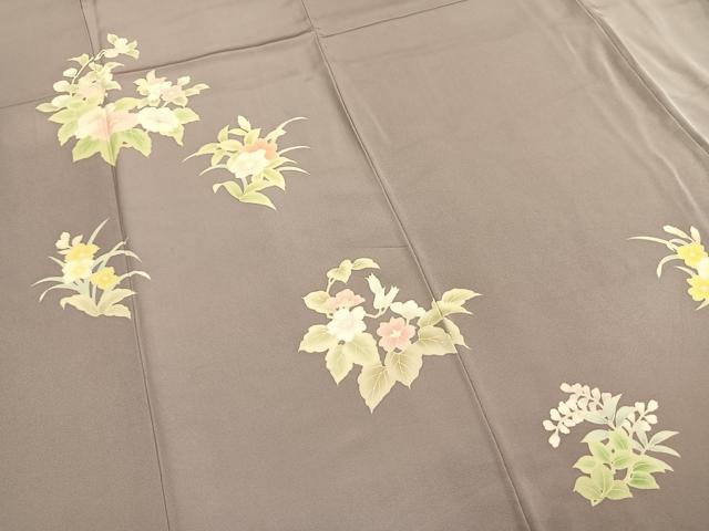 平和屋着物●訪問着　友禅　草花文　正絹　逸品　AABI1894fy