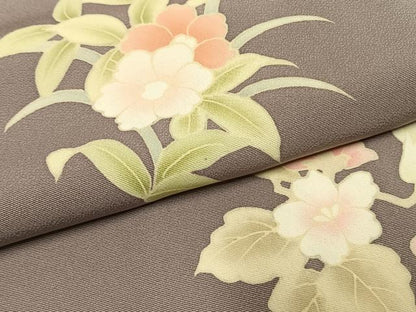 平和屋着物●訪問着　友禅　草花文　正絹　逸品　AABI1894fy