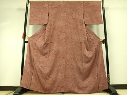 平和屋着物●小紋師　鈴木秋治　江戸小紋　草花文　正絹　逸品　AABI1897fy