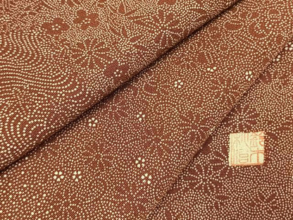 平和屋着物●小紋師　鈴木秋治　江戸小紋　草花文　正絹　逸品　AABI1897fy