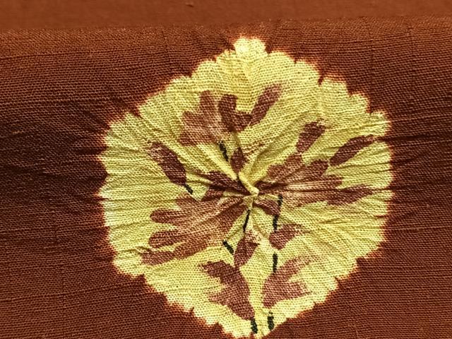 平和屋着物●上質な小紋　紬地　手描き　絞り　亀甲花文　正絹　逸品　AABI1899fy