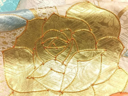 平和屋着物●豪華振袖　駒刺繍　絞り　薔薇　金銀彩　正絹　逸品　AABI1902fy