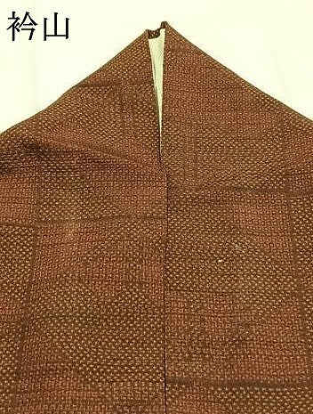 平和屋着物●結城紬　100亀甲　幾何学文様　正絹　逸品　AABI1903fy