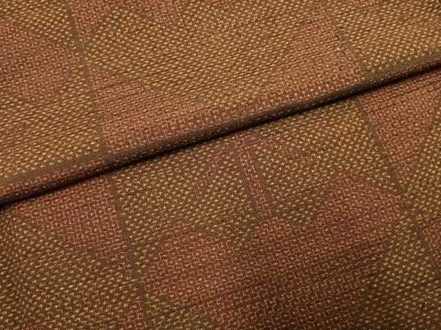平和屋着物●結城紬　100亀甲　幾何学文様　正絹　逸品　AABI1903fy