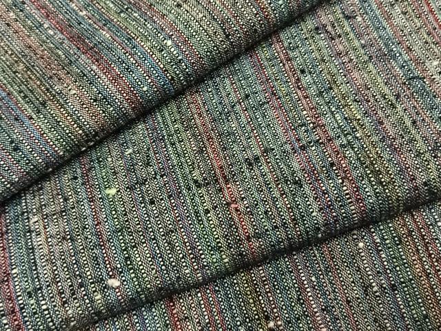 平和屋着物●上質な紬　縞　正絹　逸品　AABI1904fy