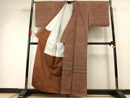 平和屋着物●訪問着　紬地　花織　正絹　逸品　AABI1905fy