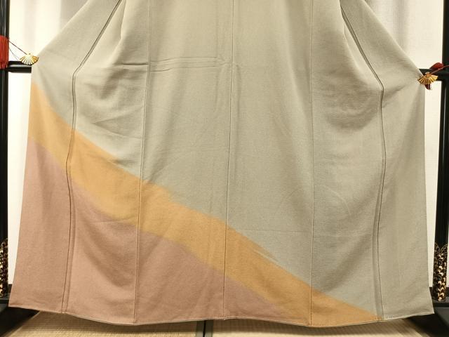平和屋着物●訪問着　霞文　鬼しぼ縮緬　正絹　逸品　AABI1908fy