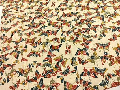 平和屋着物●上質な小紋　型染め　蝶尽くし　正絹　逸品　AABI1909fy