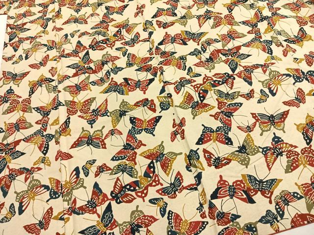 平和屋着物●上質な小紋　型染め　蝶尽くし　正絹　逸品　AABI1909fy