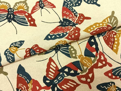 平和屋着物●上質な小紋　型染め　蝶尽くし　正絹　逸品　AABI1909fy