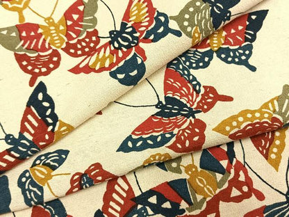 平和屋着物●上質な小紋　型染め　蝶尽くし　正絹　逸品　AABI1909fy