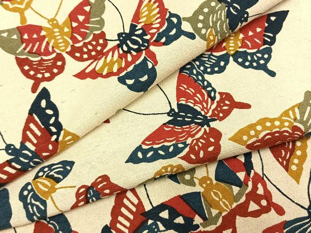 平和屋着物●上質な小紋　型染め　蝶尽くし　正絹　逸品　AABI1909fy