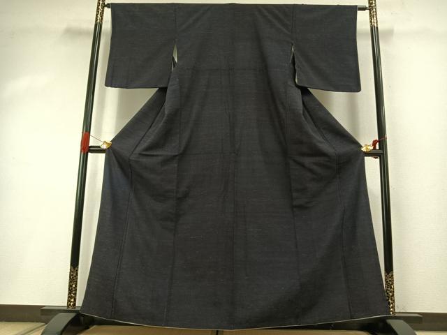 平和屋着物●結城ちぢみ　杢　正絹　逸品　AABI1913fy