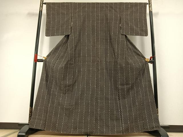 平和屋着物●上質な紬　間道　正絹　逸品　未使用　AABI1914fy