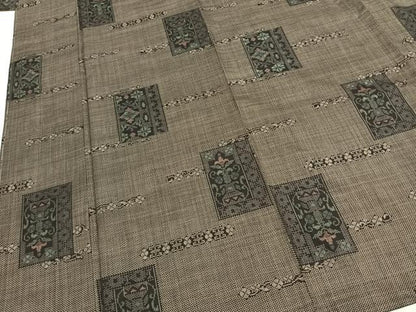 平和屋着物●本場大島紬　一元絣　色紙吉祥花文　正絹　逸品　未使用　AABI1915fy