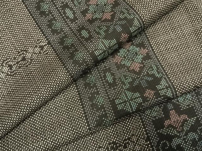 平和屋着物●本場大島紬　一元絣　色紙吉祥花文　正絹　逸品　未使用　AABI1915fy