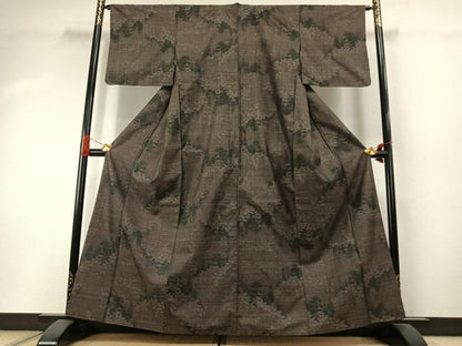 平和屋着物●本場大島紬　カタス7マルキ　風景文　正絹　逸品　AABI1918fy