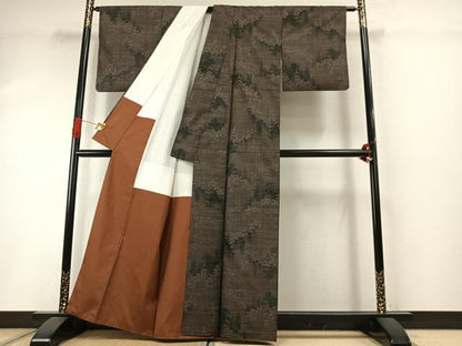 平和屋着物●本場大島紬　カタス7マルキ　風景文　正絹　逸品　AABI1918fy