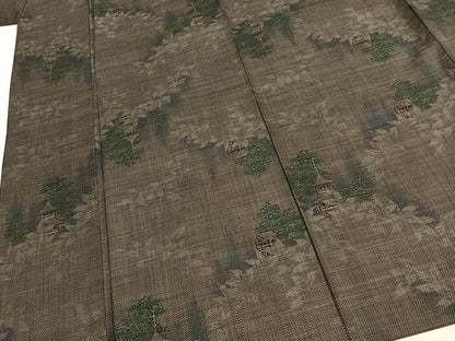 平和屋着物●本場大島紬　カタス7マルキ　風景文　正絹　逸品　AABI1918fy