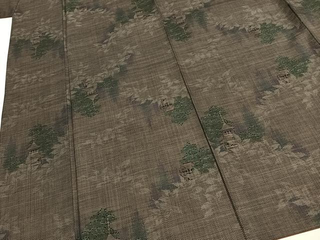 平和屋着物●本場大島紬　カタス7マルキ　風景文　正絹　逸品　AABI1918fy