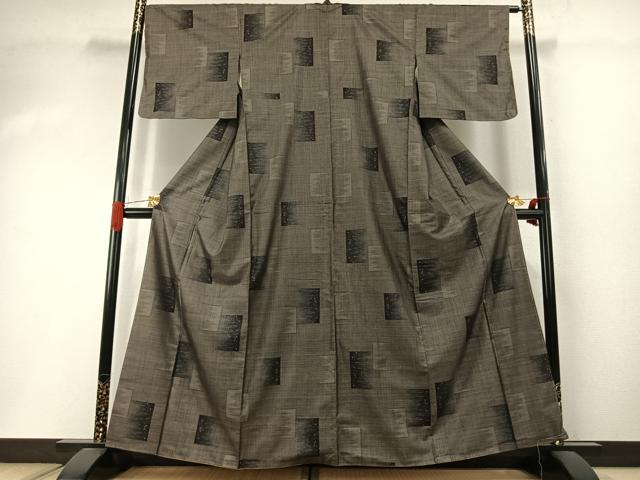 平和屋着物●本場大島紬　カタス7マルキ　色紙文　正絹　逸品　未使用　AABI1920fy