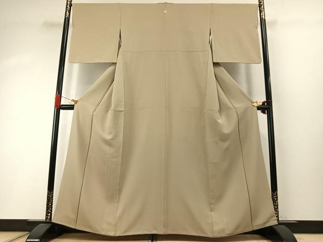 平和屋着物●上質な色無地　白橡色　高島屋扱い　正絹　逸品　AABI1921fy