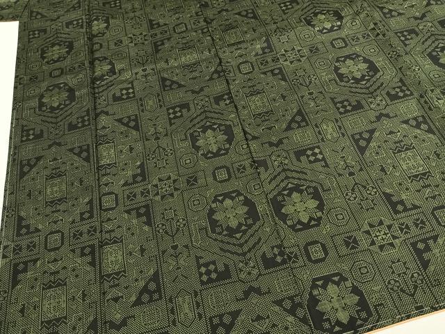 平和屋着物●本場大島紬　一元絣　幾何学花文　正絹　逸品　未使用　AABI1922fy