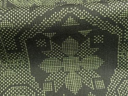 平和屋着物●本場大島紬　一元絣　幾何学花文　正絹　逸品　未使用　AABI1922fy