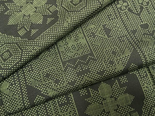 平和屋着物●本場大島紬　一元絣　幾何学花文　正絹　逸品　未使用　AABI1922fy