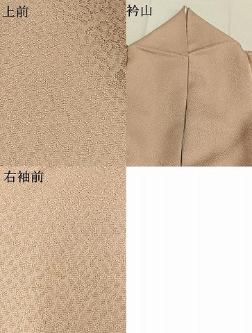 平和屋着物●上質な色無地　舞花地紋　洗柿色　正絹　逸品　AABI1924fy