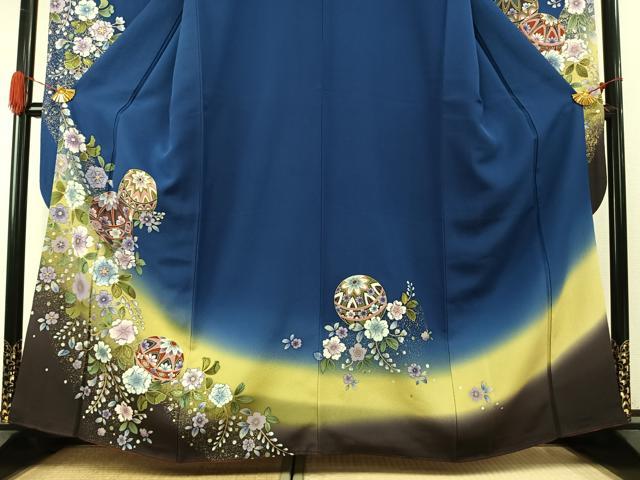 平和屋着物●豪華振袖　辻が花　毬　暈し染め　金彩　正絹　逸品　AABI1925fy