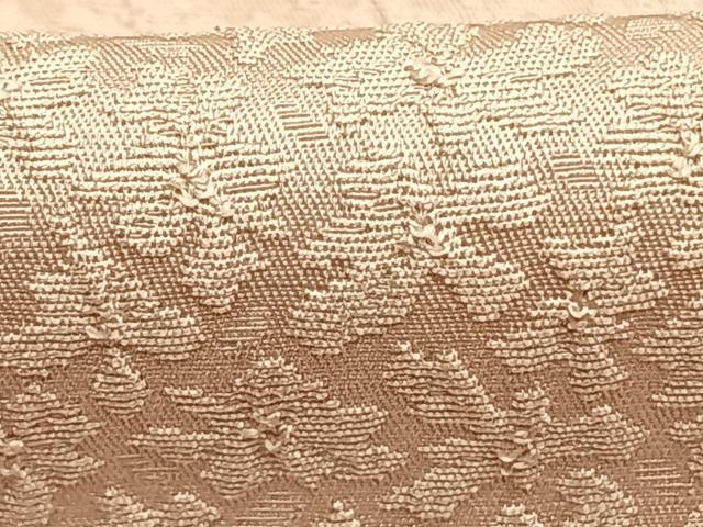 平和屋着物●上質な色無地　花尽くし地紋　洗柿色　正絹　逸品　未使用　AABI1926fy