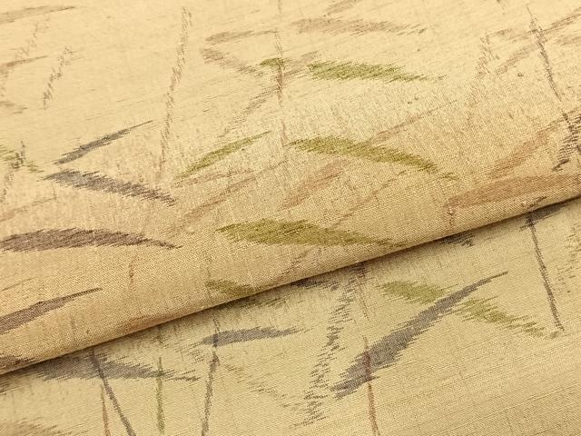平和屋着物●上質な紬　訪問着　手描き　草葉文　正絹　逸品　AABI1927fy