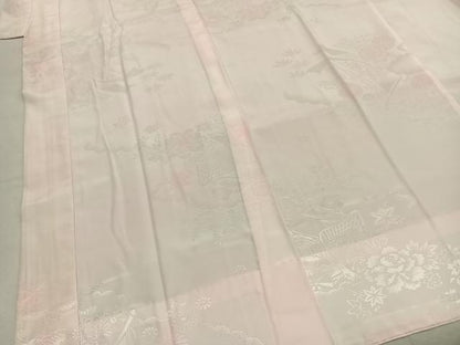 平和屋着物●振袖用長襦袢　無双仕立て　御所車花地紋　暈し染め　正絹　逸品　AABI1928fy