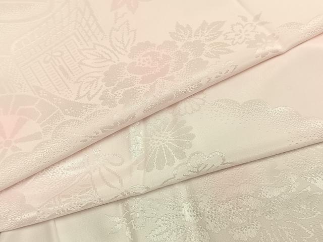 平和屋着物●振袖用長襦袢　無双仕立て　御所車花地紋　暈し染め　正絹　逸品　AABI1928fy