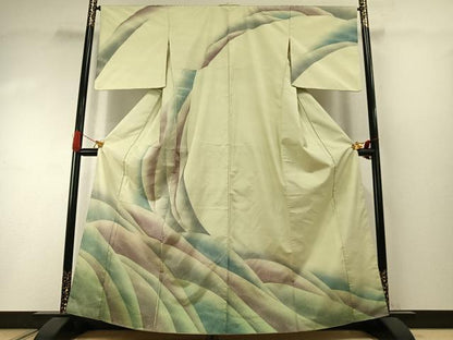 平和屋着物●本場大島紬　染大島　幾何学文様　正絹　逸品　AABI1929fy