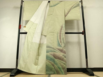 平和屋着物●本場大島紬　染大島　幾何学文様　正絹　逸品　AABI1929fy