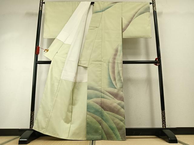 平和屋着物●本場大島紬　染大島　幾何学文様　正絹　逸品　AABI1929fy