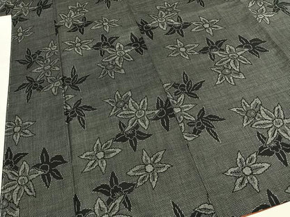 平和屋着物●本場大島紬　一元絣　舞花文　正絹　逸品　AABI1931fy