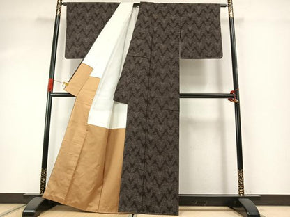 平和屋着物●結城紬　100亀甲　毘沙門亀甲　正絹　逸品　未使用　AABI1932fy