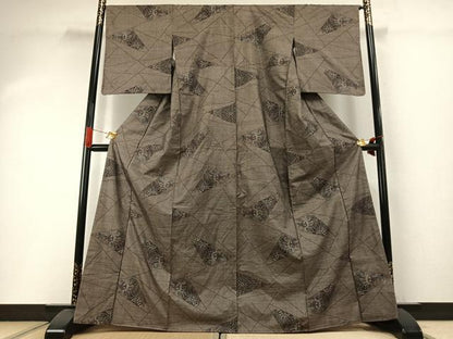 平和屋着物●本場大島紬　カタス9マルキ　切嵌花唐草文　正絹　逸品　未使用　AABI1933fy