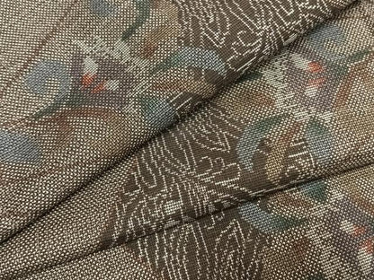 平和屋着物●本場大島紬　カタス9マルキ　切嵌花唐草文　正絹　逸品　未使用　AABI1933fy