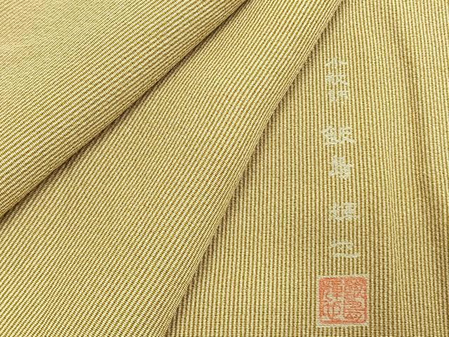 平和屋着物●小紋師　飯島輝也　江戸小紋　万筋　茶色×白色　正絹　逸品　AABI1935fy