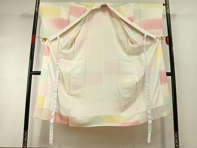 平和屋着物●長襦袢　袷　市松文様　正絹　逸品　AABI1937fy