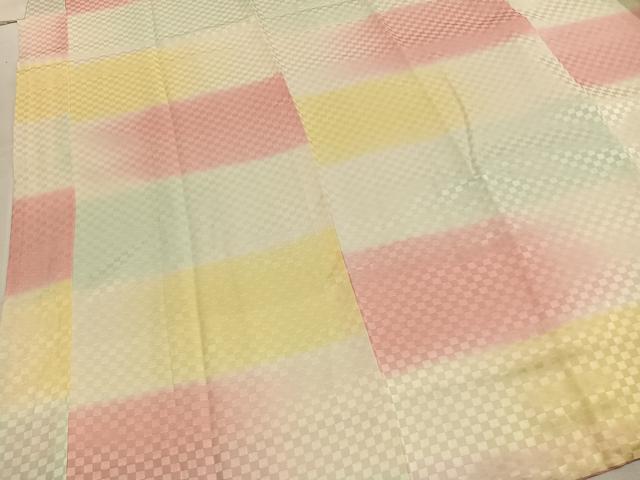 平和屋着物●長襦袢　袷　市松文様　正絹　逸品　AABI1937fy