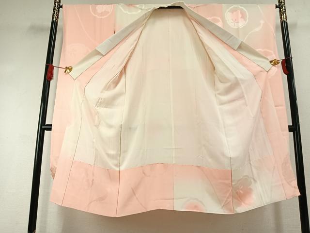平和屋着物●振袖用長襦袢　袷　雪輪花地紋　暈し染め　正絹　逸品　AABI1938fy