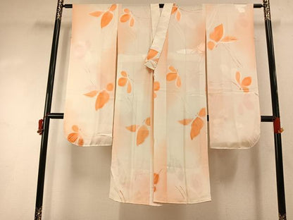 平和屋着物●振袖用長襦袢　無双仕立て　舞蝶文　暈し染め　正絹　逸品　AABI1939fy