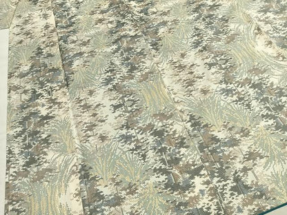 平和屋着物●本場大島紬　白大島　一元7マルキ　草葉文　正絹　逸品　未使用　AABI1942fy