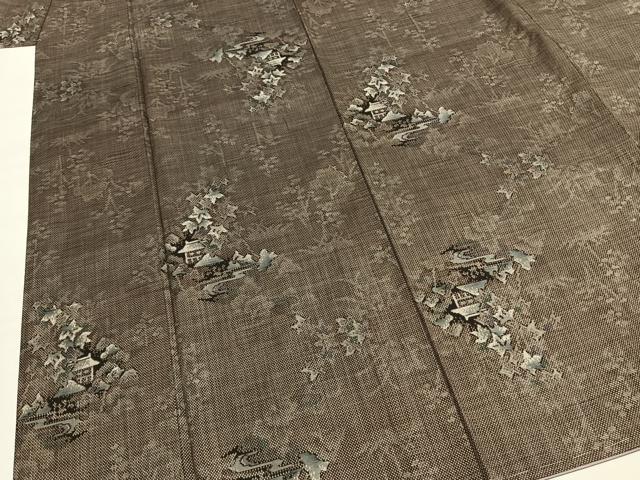 平和屋着物●本場大島紬　一元7マルキ　総絣　風景文　正絹　逸品　未使用　AABI1946fy