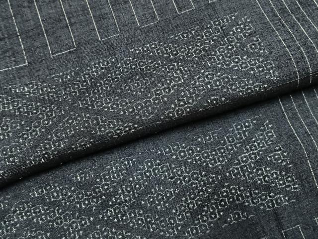 平和屋着物●本場結城紬　重要無形文化財　80亀甲　菱文　正絹　逸品　未使用　AABI1947fy